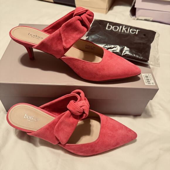 Botkier Shoes - New Botkier dress shoes size 6.5 Pina pink suede kitten heel bow mules heels